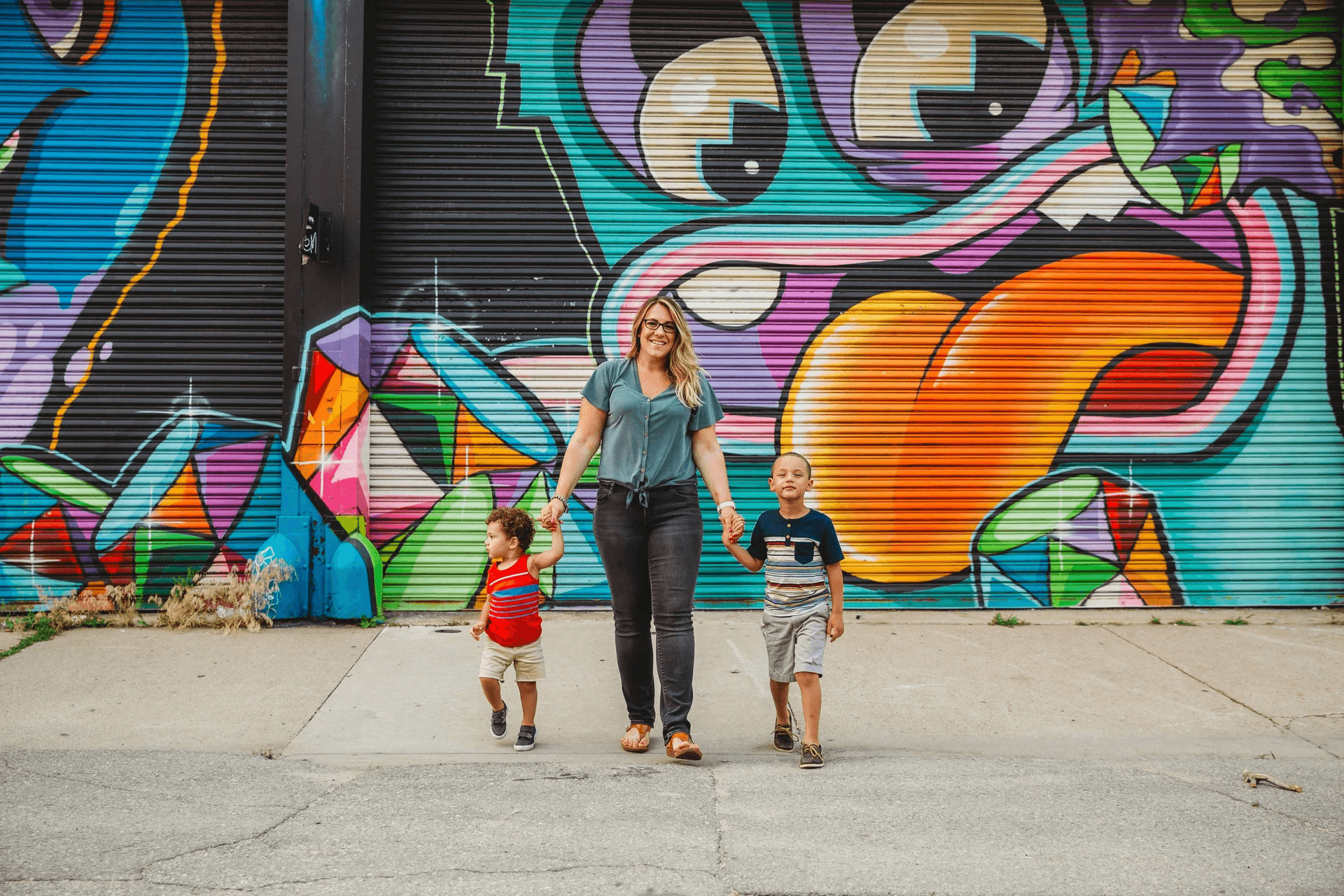 Kellie Santiago with family