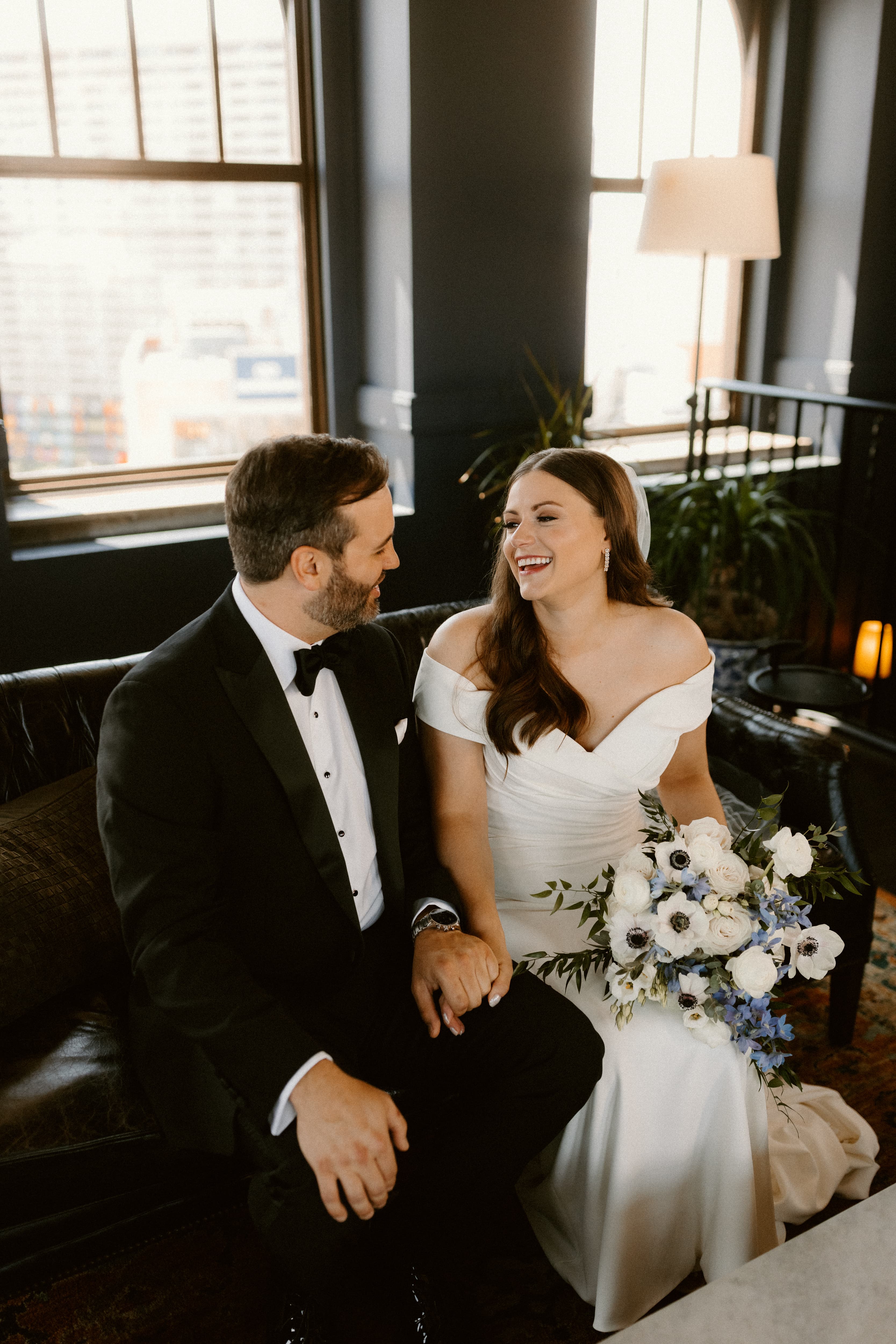 Bride holding flower